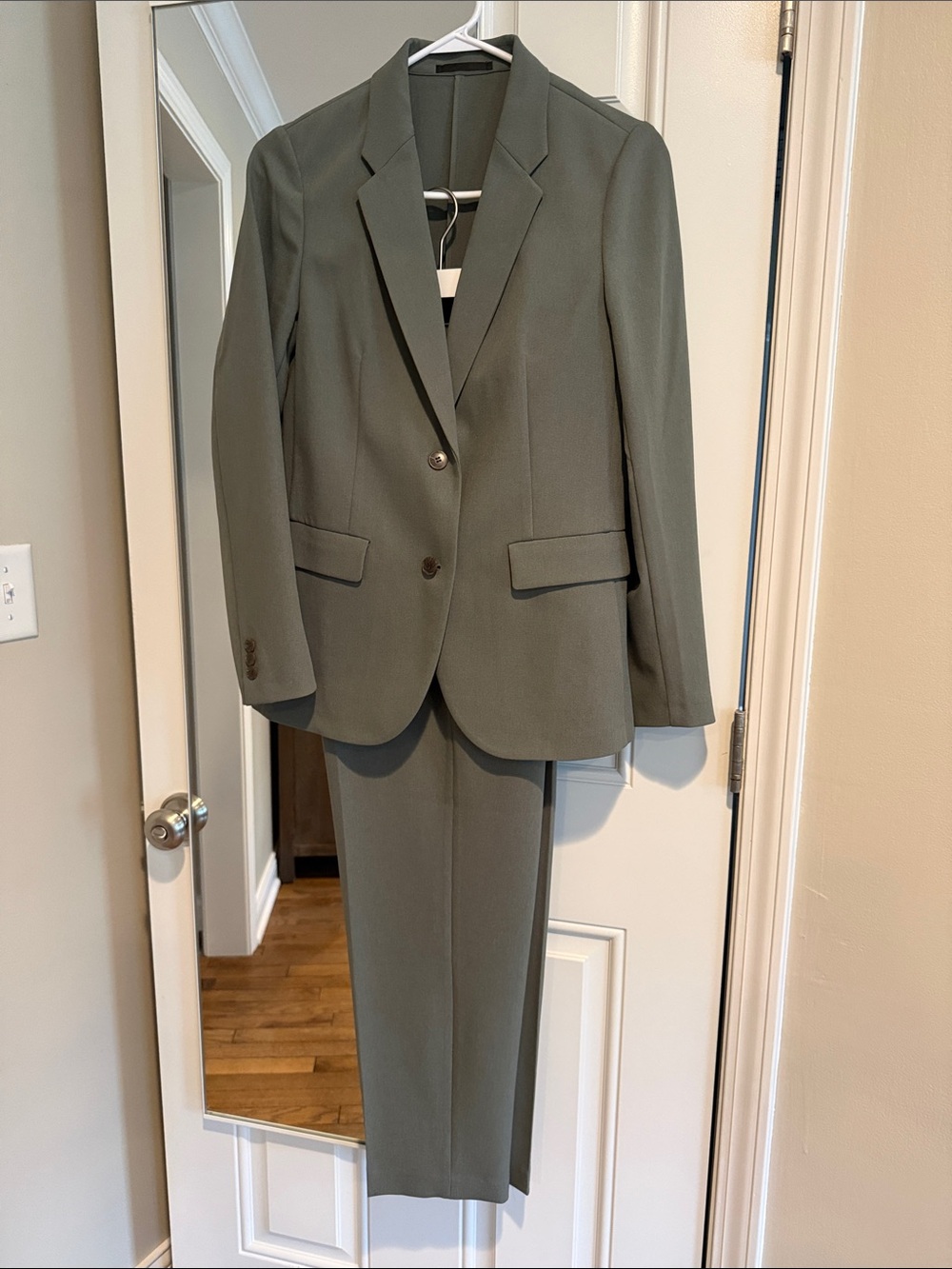 Uniqlo Olive Blazer and Matching Trousers